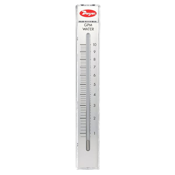 Flowmeter, range 1.2-10 GPM water.